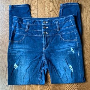 Rue21 High Rise Ankle Jegging Dark Distressed